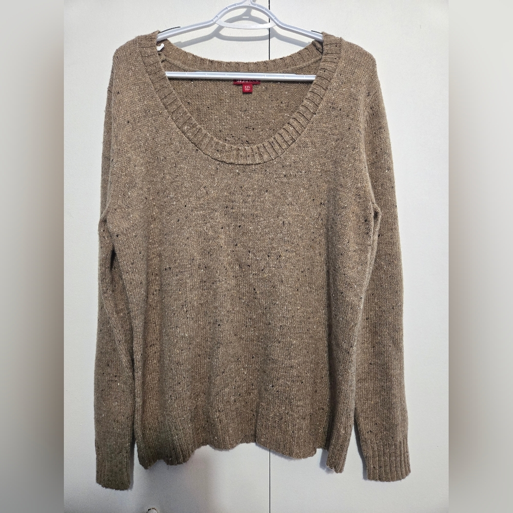 Merona Women's‎ Tan Knit Scoop Neck Sweater- Size XXL
